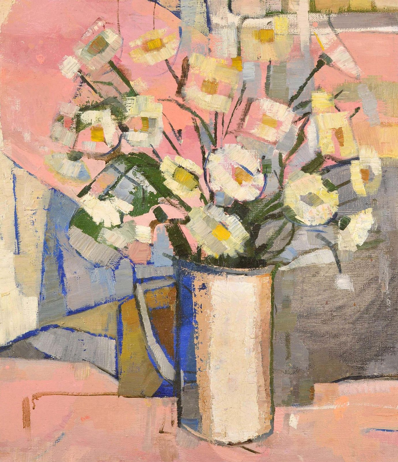 Janis Krontals Still Life With Dasies. Oil On Canvas. 80x70.5 Cm1960 Ies photo furniture