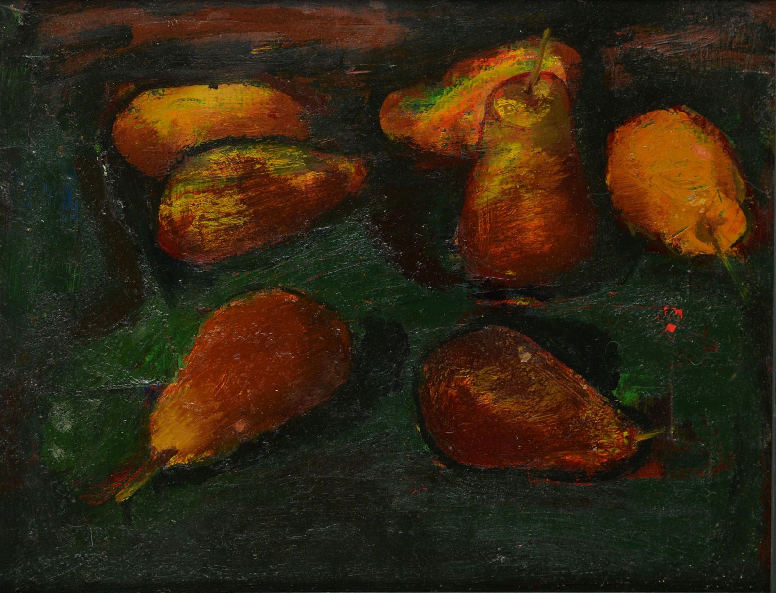 Aleksandr Rodin (1922 2001)still Life With Pears. Late 21st Century. Oil On Cardboard, 39x50 Cm photo furniture