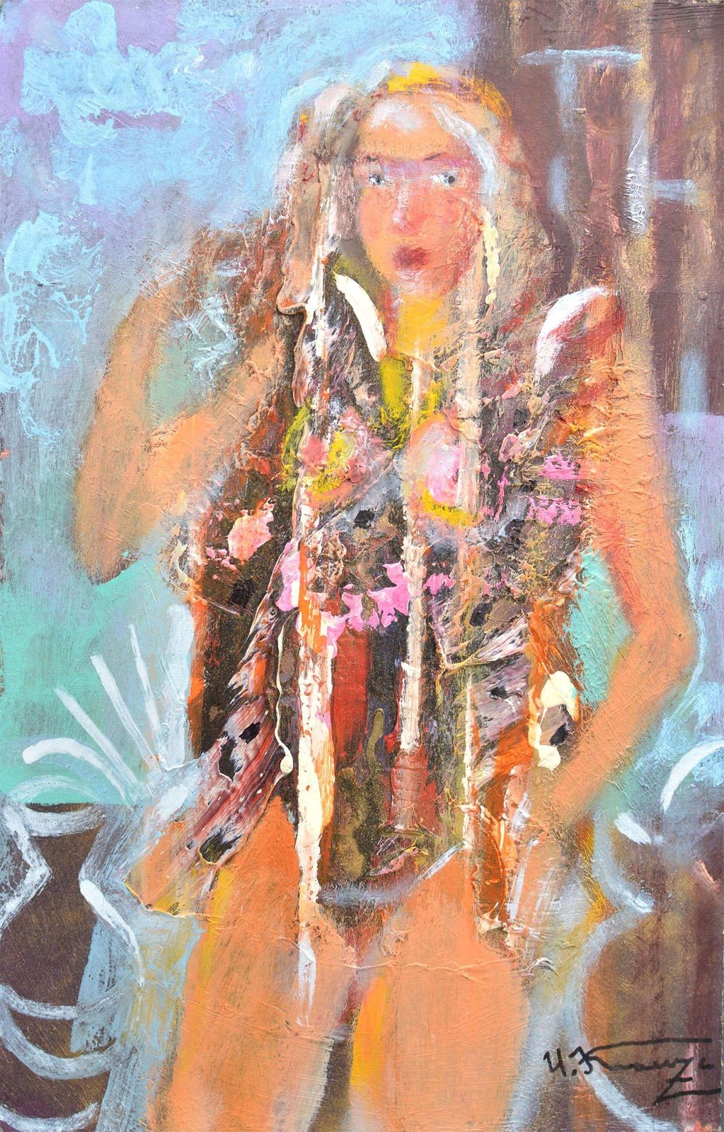 Uldis Krauzenew Gown. 2020. Oil/Cardboard, 37x24 Cm2020