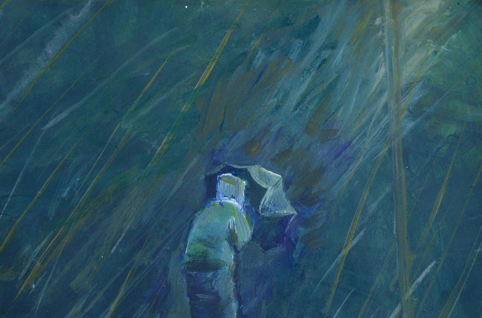 Ansis Butnorin The Rain. 2024., Acrylic On Paper, 25x25 Cm2024 photo Art