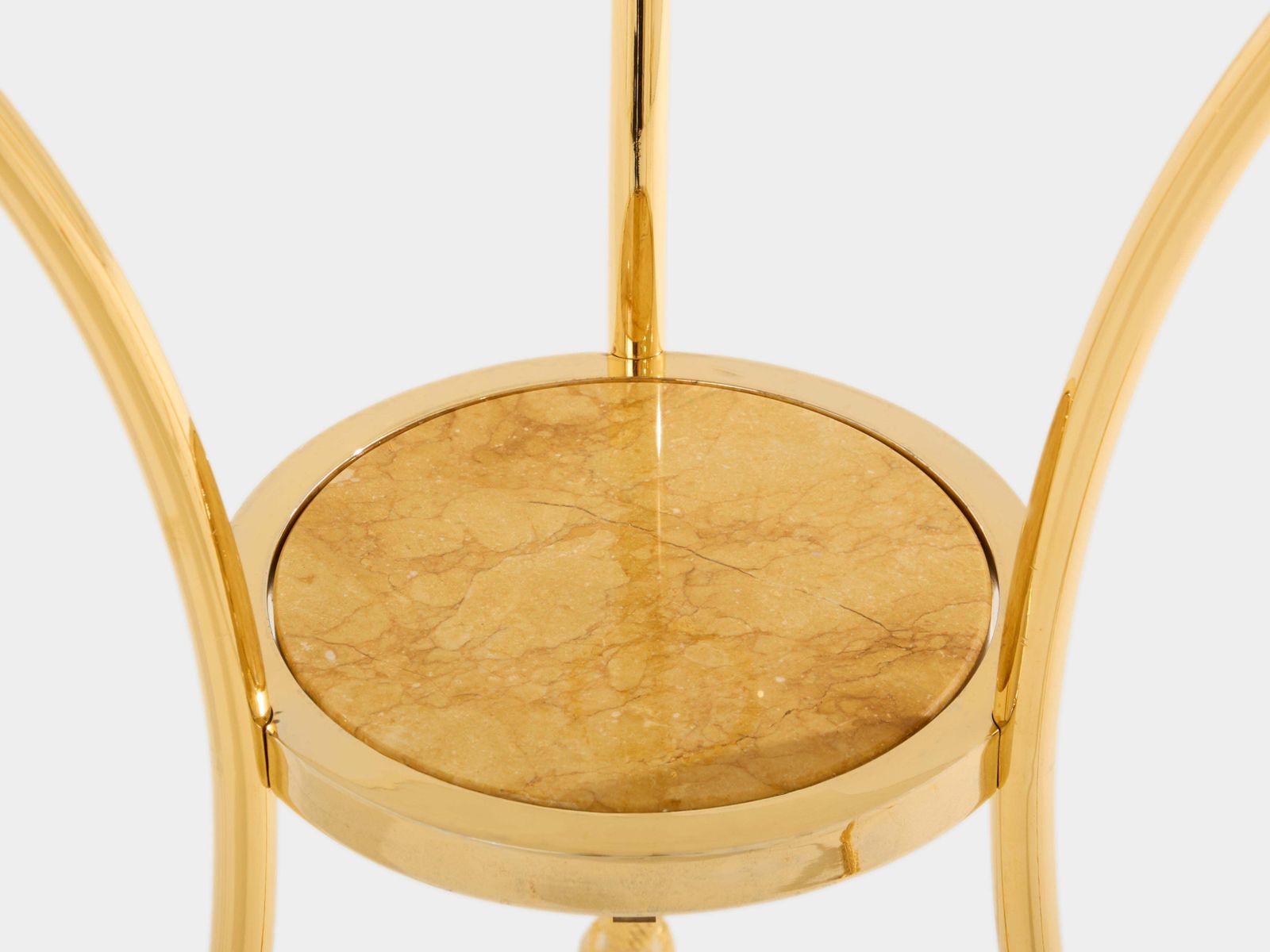 Maison Charles Pair Of Neoclassical Brass Marble Gueridon Tables 1960s photo vintage