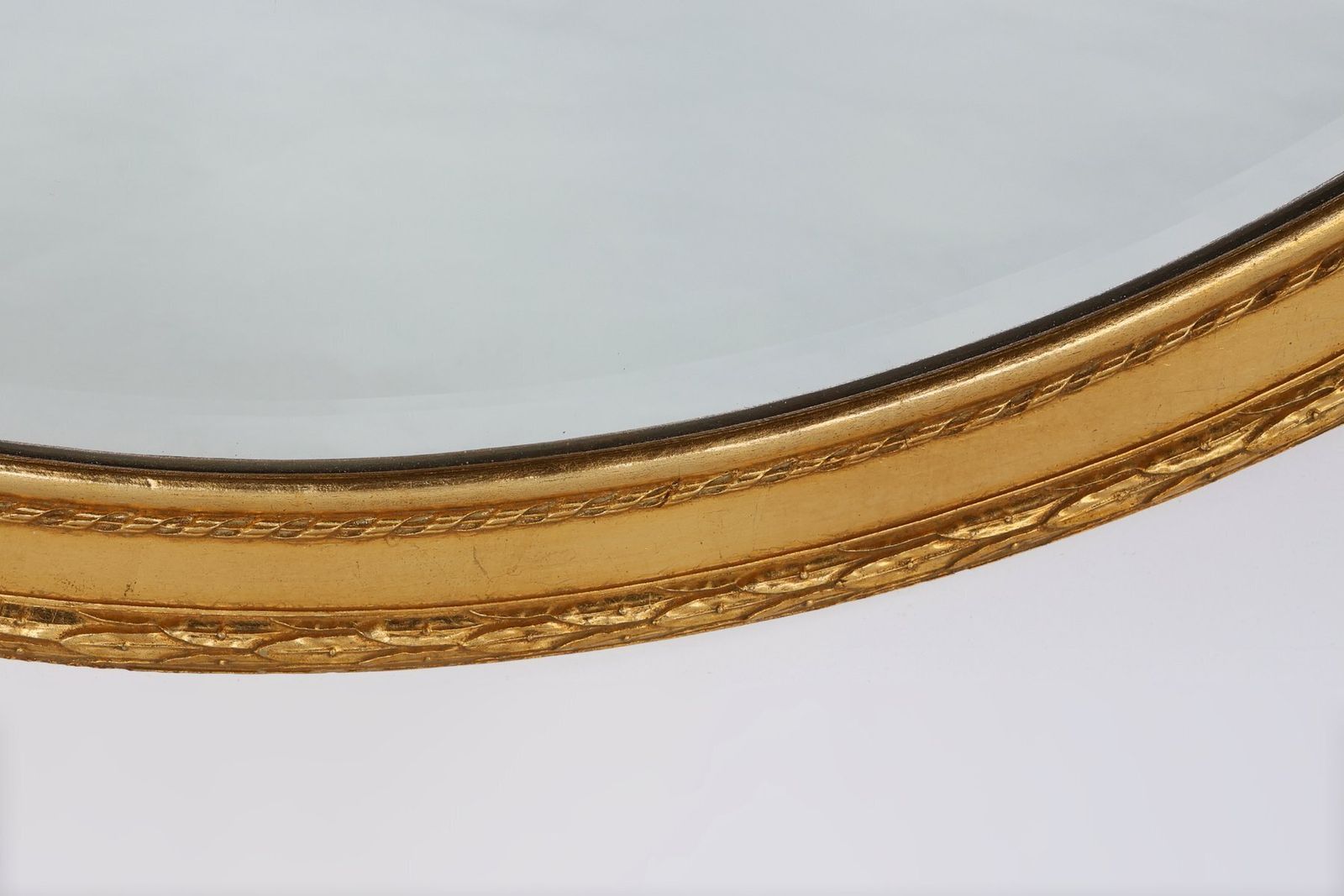 Oval Shaped Carved Gilded Baroque Mirror With Beveled Glass, 1960s photo Home Decor