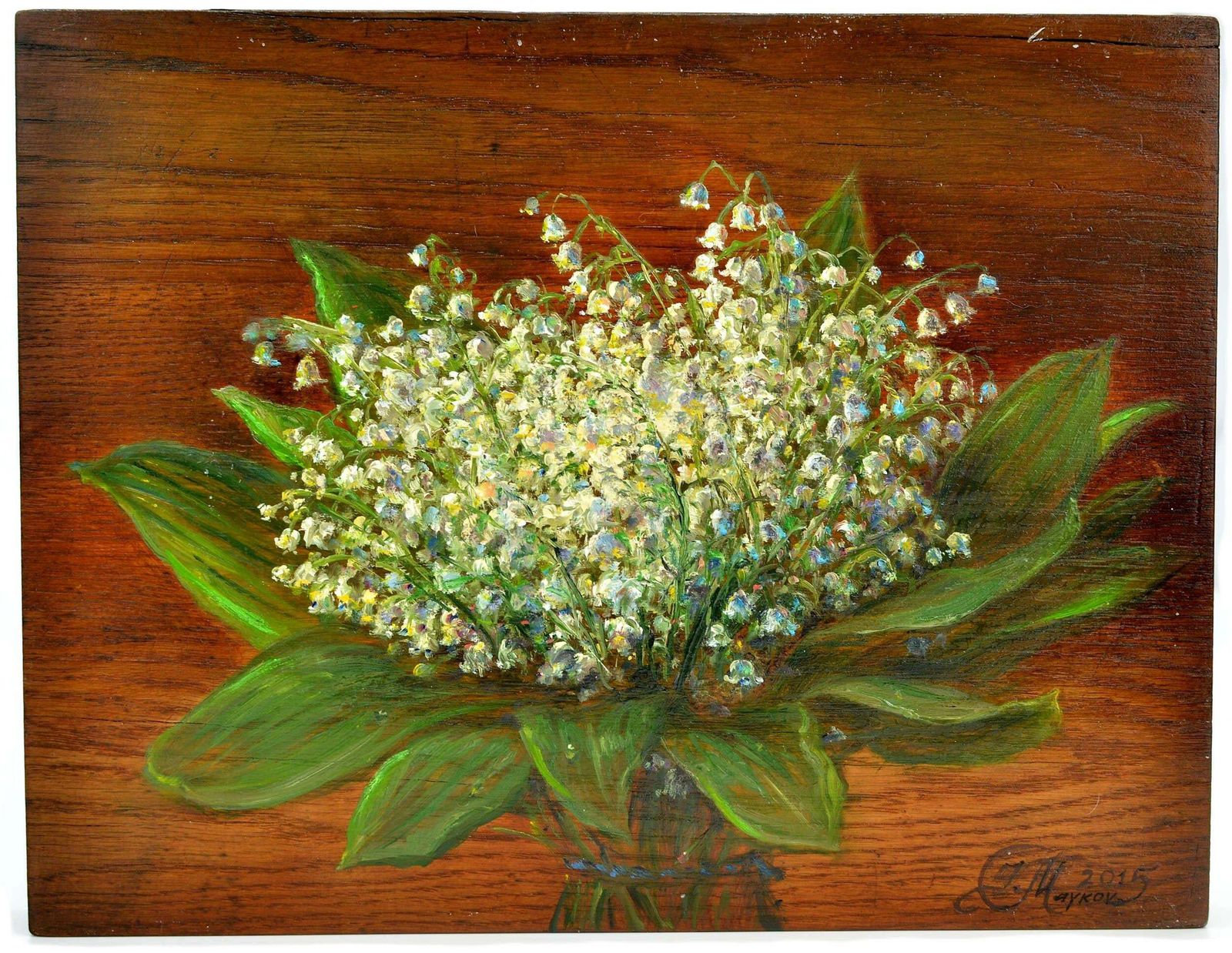 Igor Maikovmayflowers. 2015. Wood/Oak, Oil. 32x25x3 Cm2015
