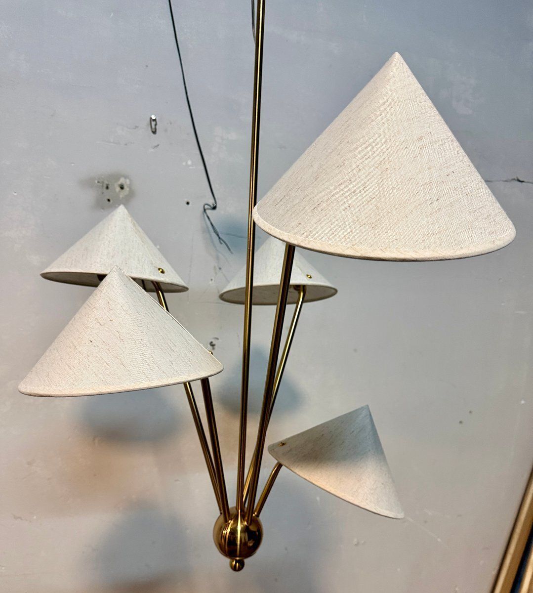 Vintage Japanese Chandelier In Brass, 1960s photo buy