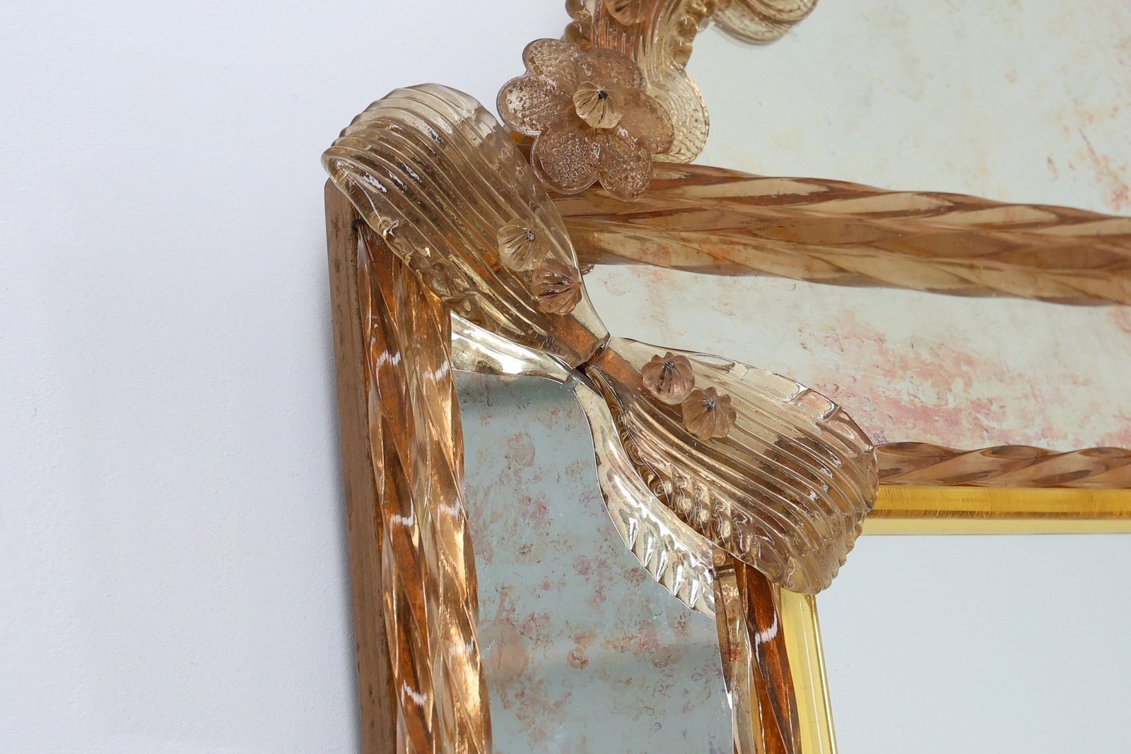 Large Venetian Mirror In Murano Glass By Art Venitien, 1960s photo buy
