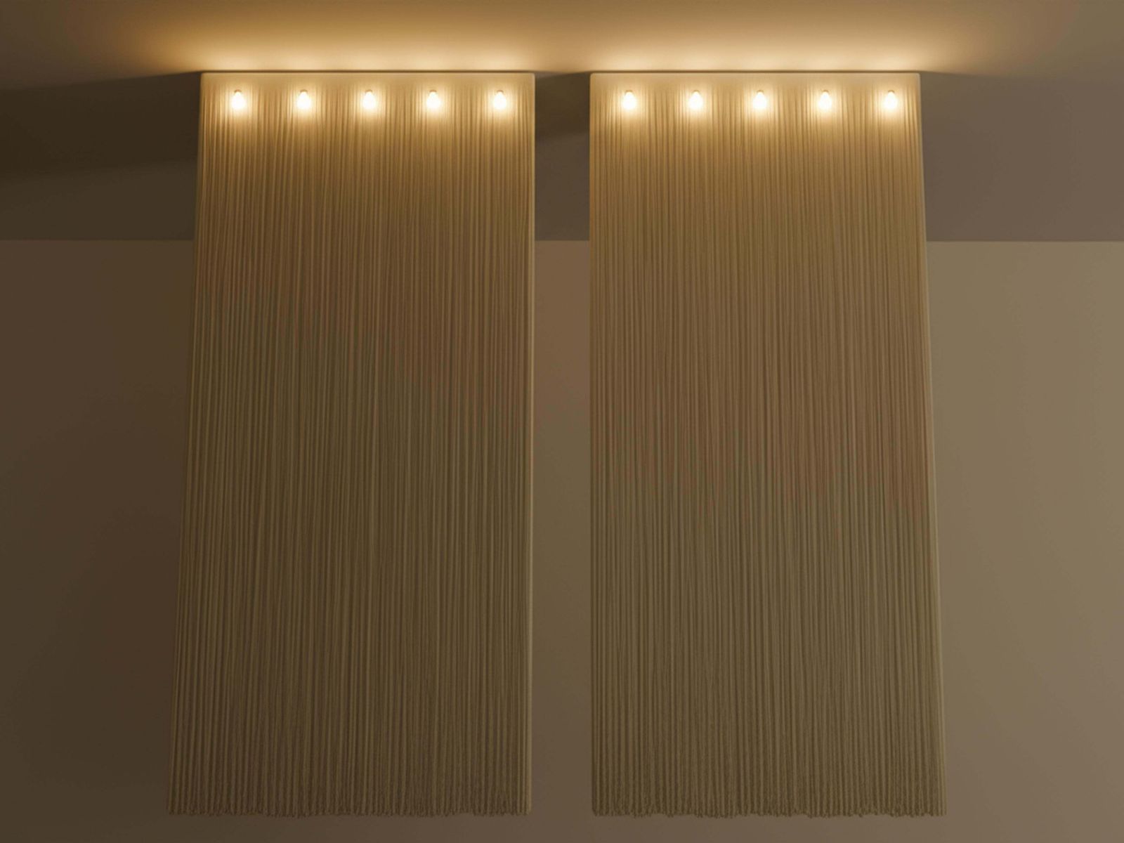 Pair Of Mariyo Yagi Garbo Chandeliers Metal And Nylon 1970s photo for sale