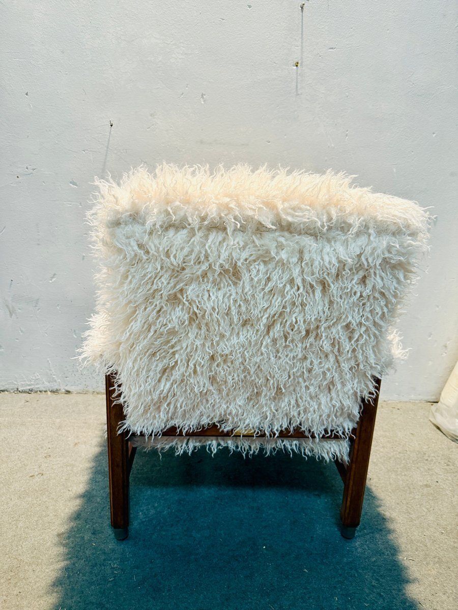 Vintage Chair In Long Haired Wool, 1960s photo 1286.0