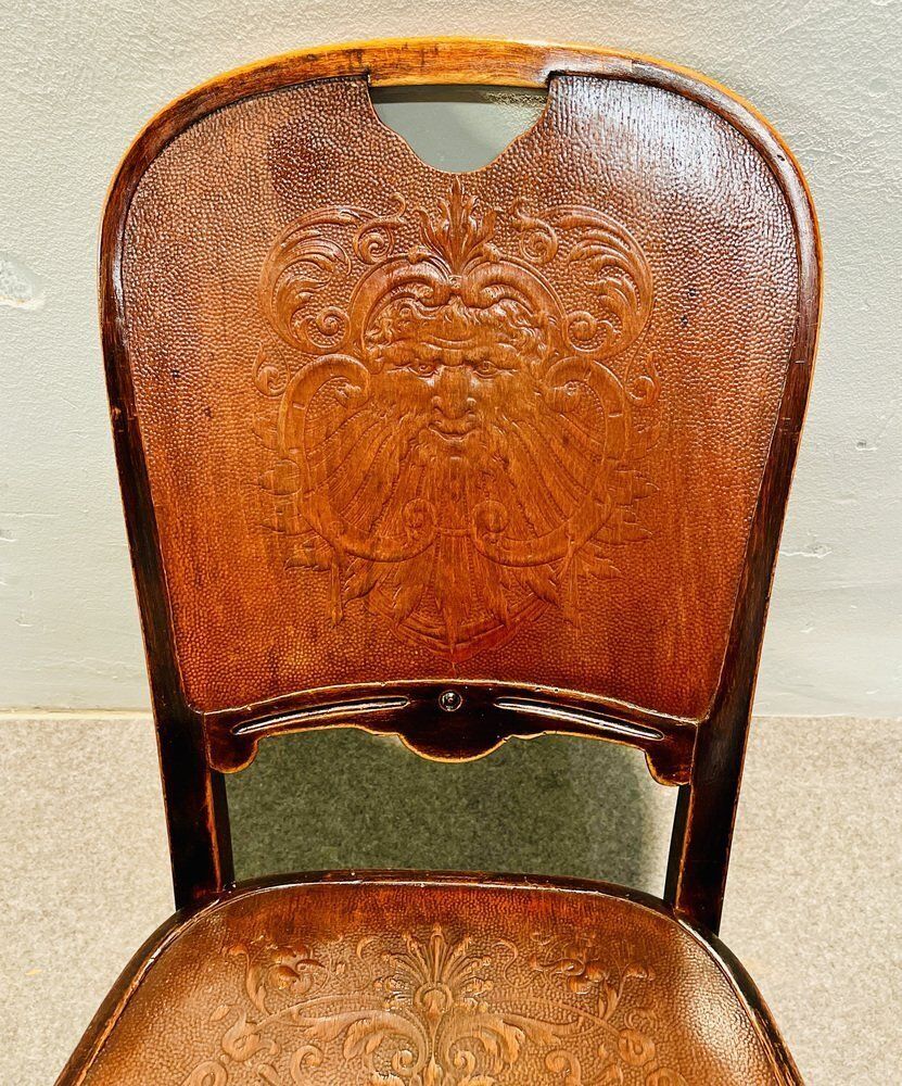 photo for sale Hand Pantographed Khon Chairs From Thonet, 1906, Set Of 6
