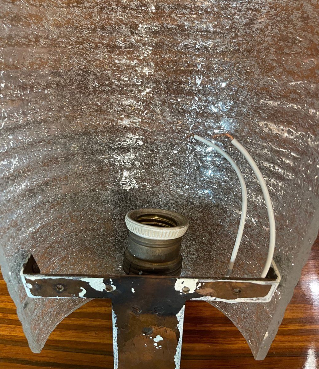 Art Deco Wall Lamp In Murano Glass, Copper And Brass, 1940s photo vinterior