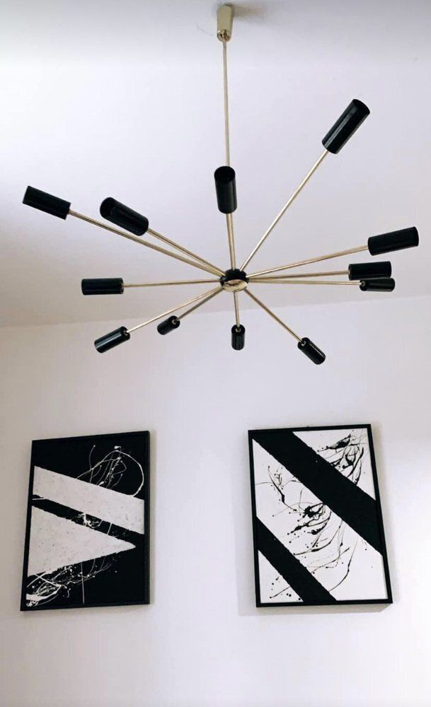 Black And Gold Sputnik Chandelier, 1960s photo 1483.0
