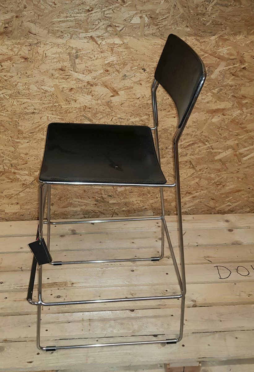 Italian Black Sultana Bar Chair From Arrben With Chromed Legs, 1970s photo furniture