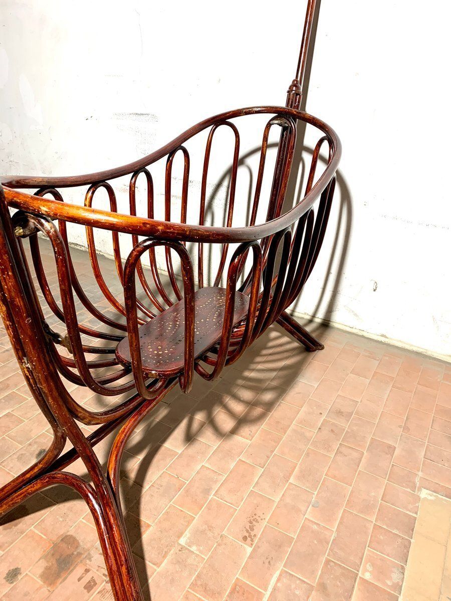 No. 2 Rocking Cradle With Curtain Arm By Michael Thonet For Thonet, 1891 photo vinterior