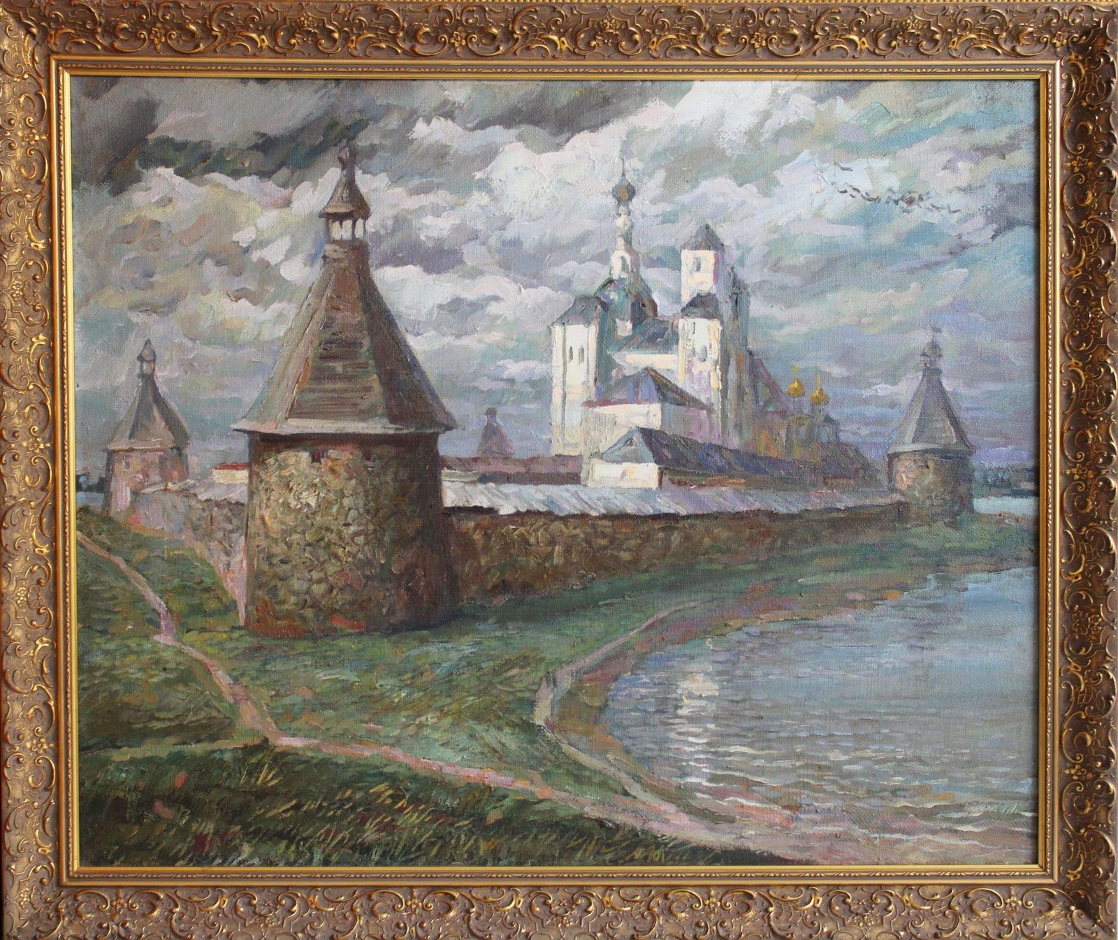 Aleksandrs Misurevsaleksandrs Misurevs(1936 2002) Solavec Monastery, Canvas/Oil, 82x101 Cm, 1976 Cm photo furniture