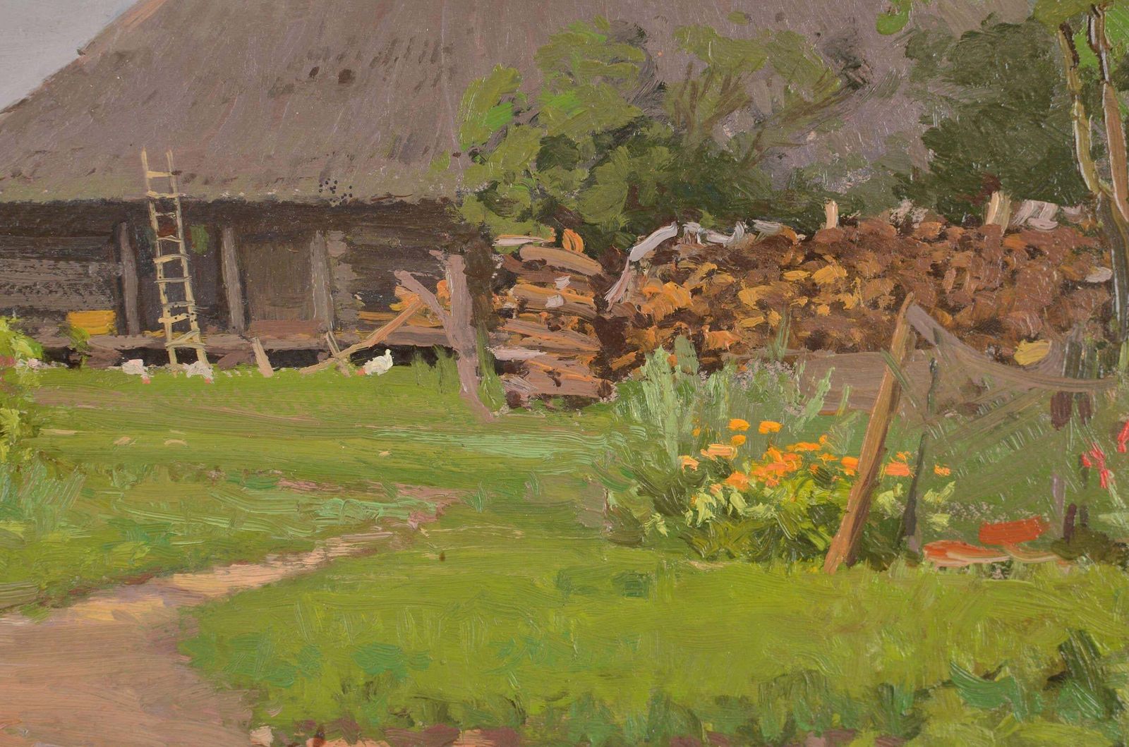 Alfejs Bromults Courtyard, Cardboard/Oil, 43x55 Cm, 19541954 photo Art