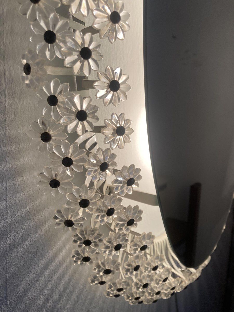 Oval Wall Mounted Floral Mirror Attributed To Emil Stejnar For Rupert Nikoll, 1950s photo Home Decor