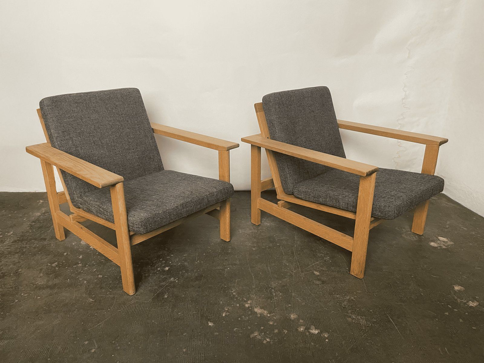 Danish Oak Lounge Chairs By Søren Holst For A/S Fredericia Stolefabrik, 1980s, Set Of 2