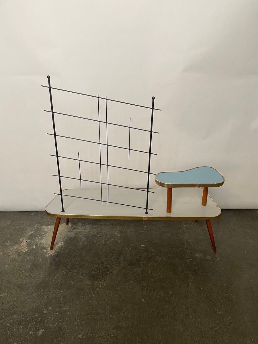 Wood And Formica Plant Table, 1950s photo furniture