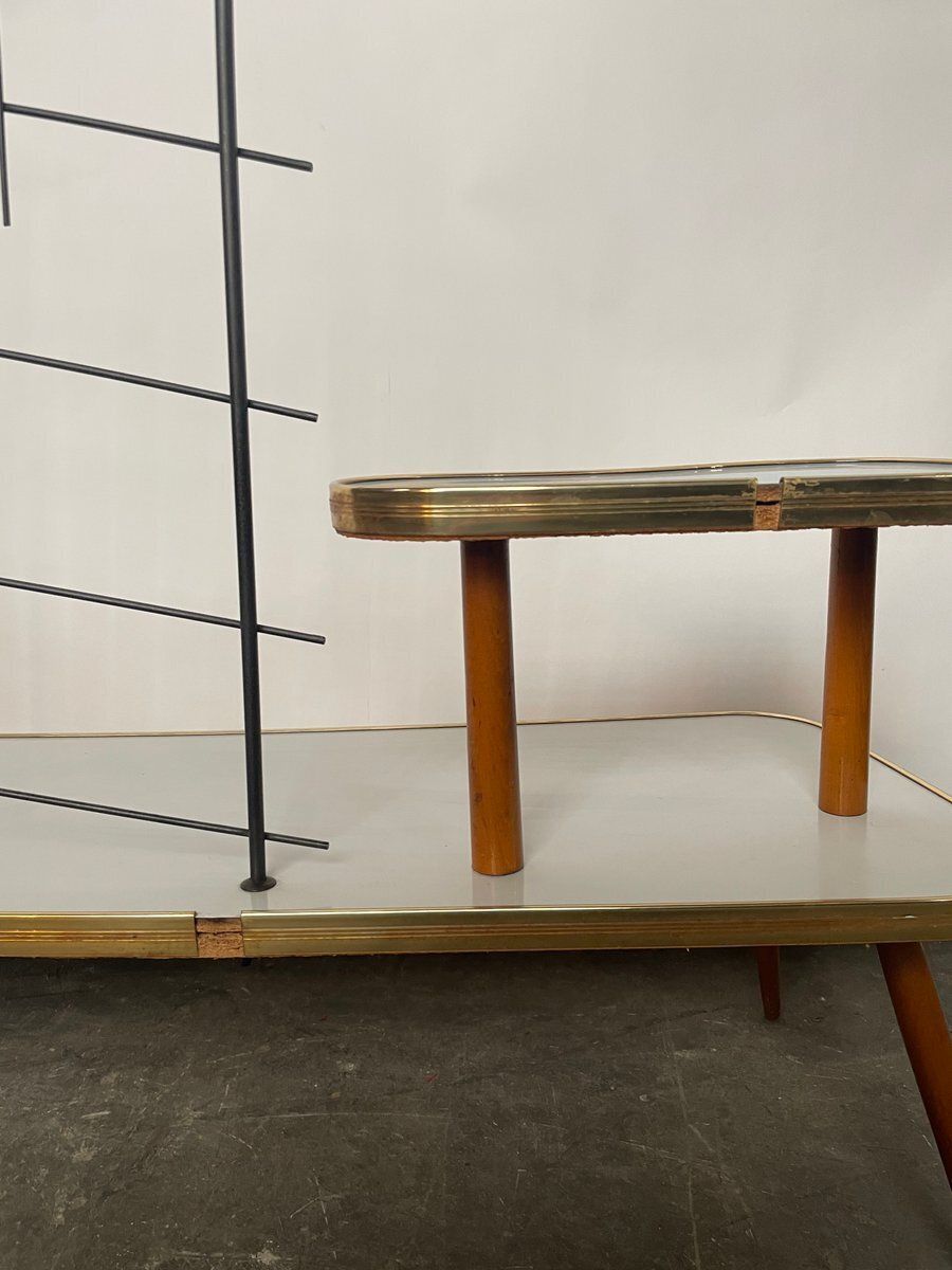 Wood And Formica Plant Table, 1950s photo Home Decor
