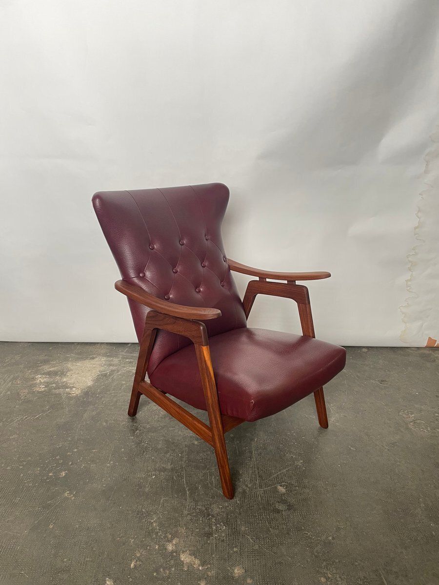 Mid Century Highback Lounge Chair Attributed To Louis Van Teeffelen For Wébé, 1960s photo furniture
