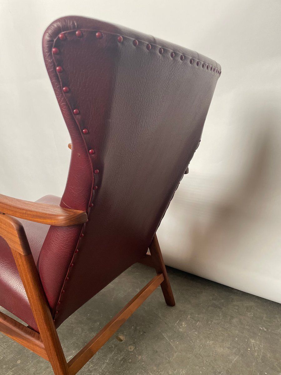 Furniture Mid Century Highback Lounge Chair Attributed To Louis Van Teeffelen For Wébé, 1960s photo
