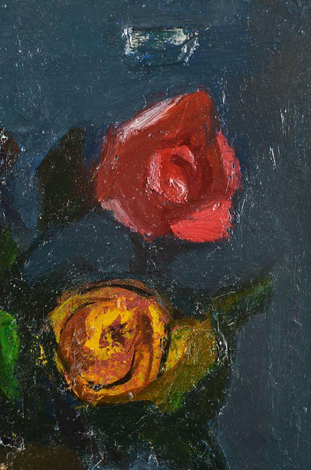 Aleksandr Rodin (1922 2001)roses. Oil/Canvas, 50x38 Cm photo furniture