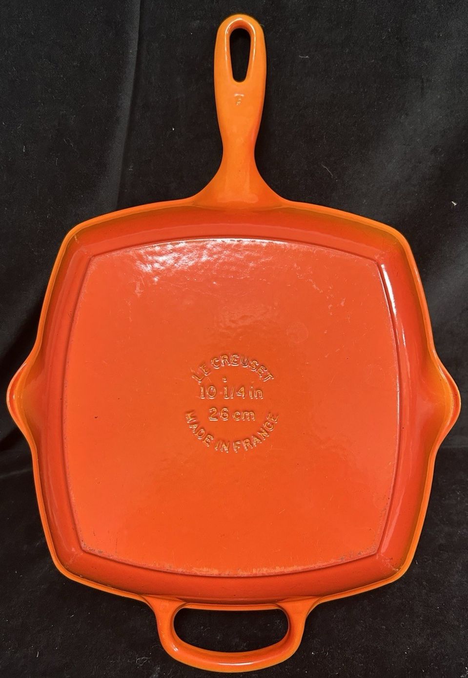Le Creuset Cast Iron Griddle Pan Size 26 Volcanic Orange photo 75.0