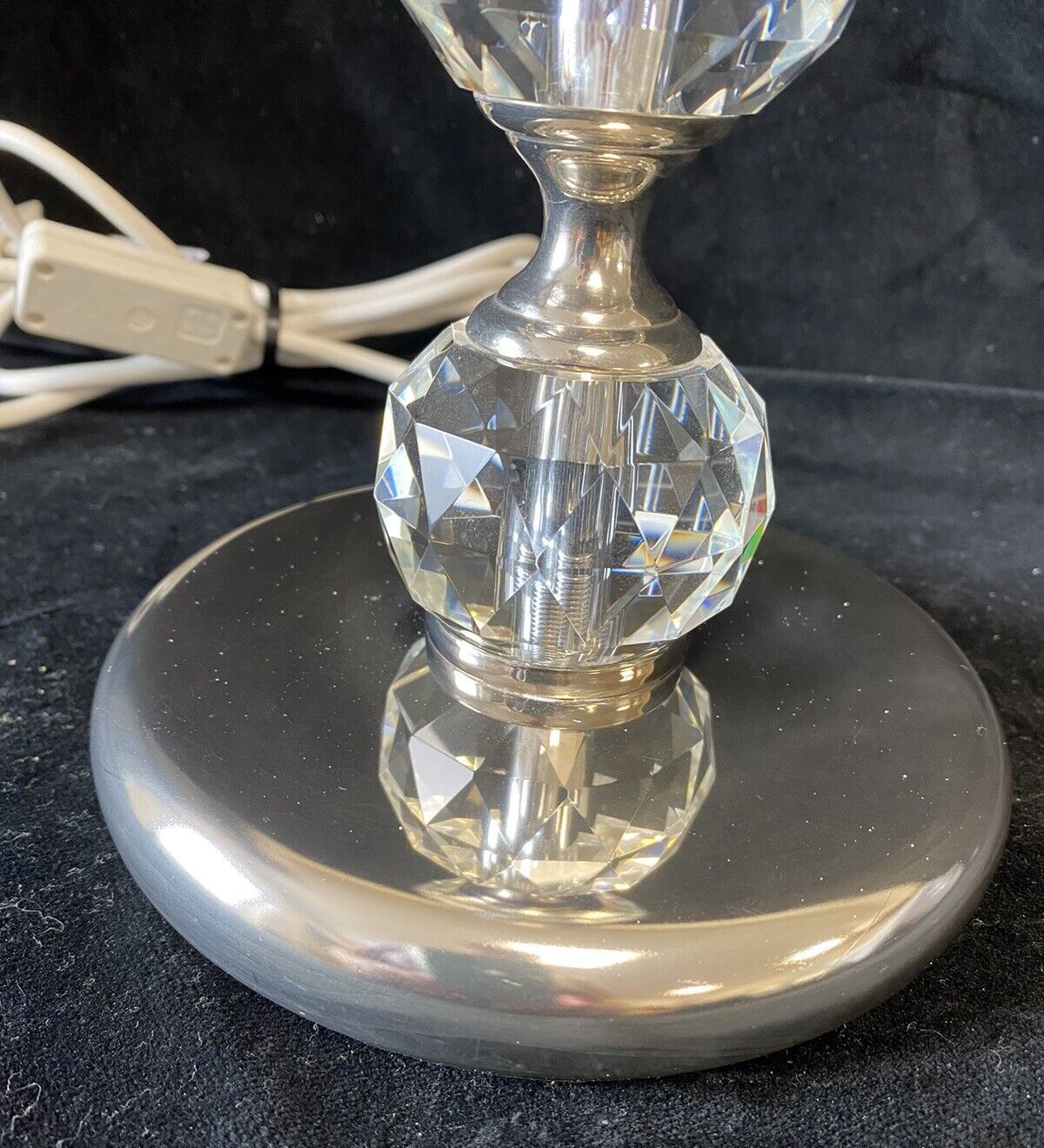 Designer Lighting  40 Cm Tall Glass Crystal  Table Lamp & Polished Silver Metal photo buy