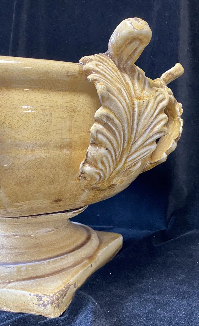 Huge Vintage French Stoneware Centrepiece Classical Urn Planter Bowl photo buy