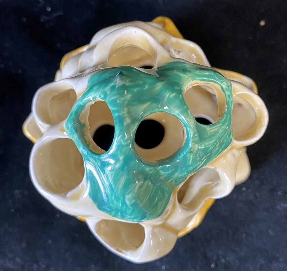 Clarice Cliff Collectable Fantastque Flower Frog Stem Vase Newport Pottery photo 76.0