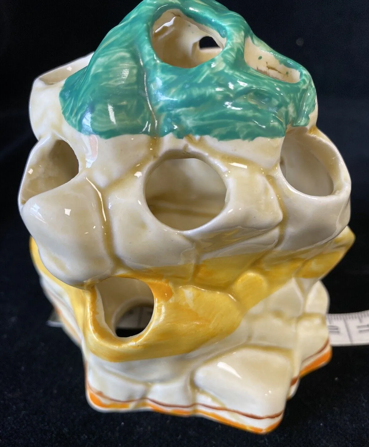 Clarice Cliff Collectable Fantastque Flower Frog Stem Vase Newport Pottery photo vintage
