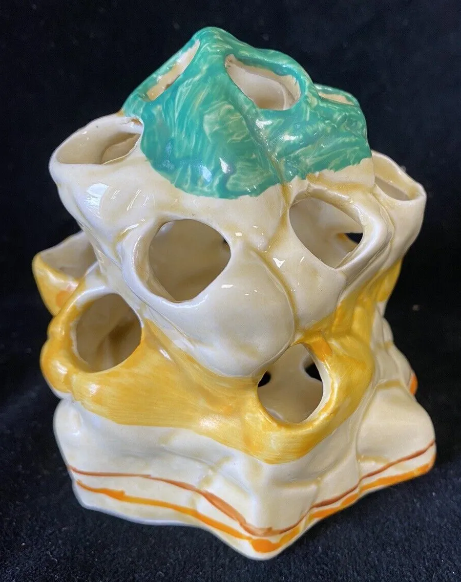 photo furniture Clarice Cliff Collectable Fantastque Flower Frog Stem Vase Newport Pottery