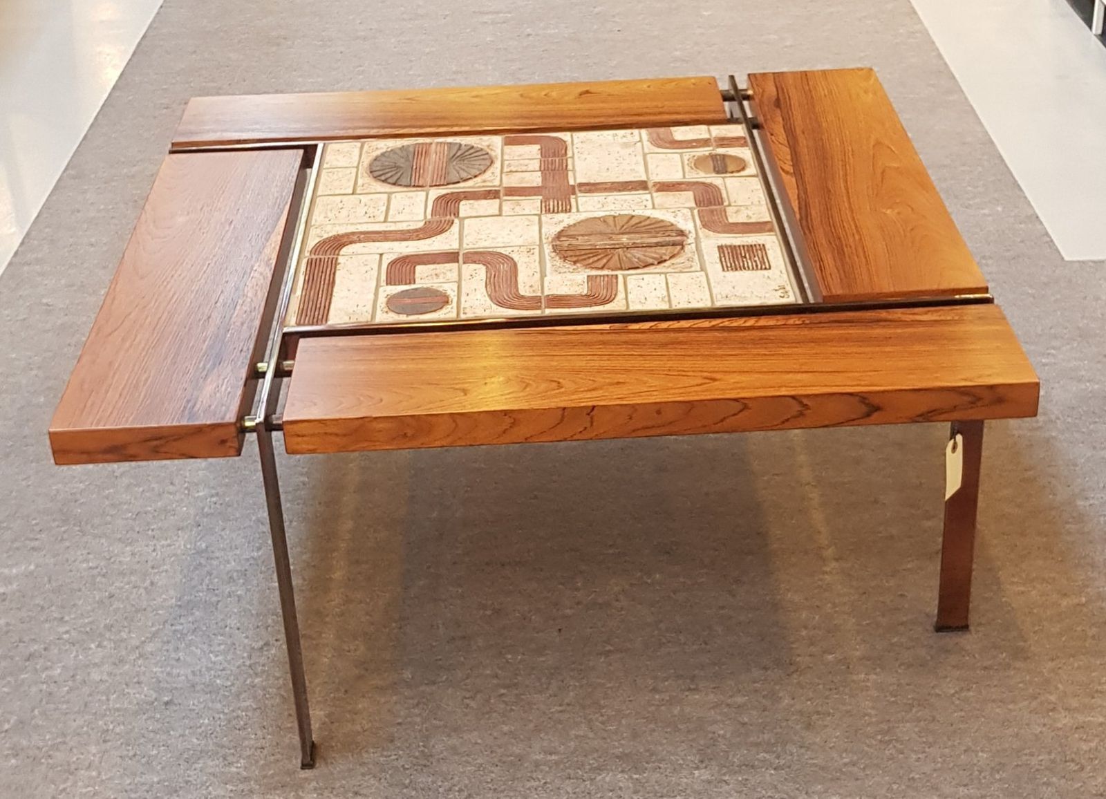 Coffee Table In Rosewood With Brass And Ceramic By Svend Aage Jessen photo vinterior