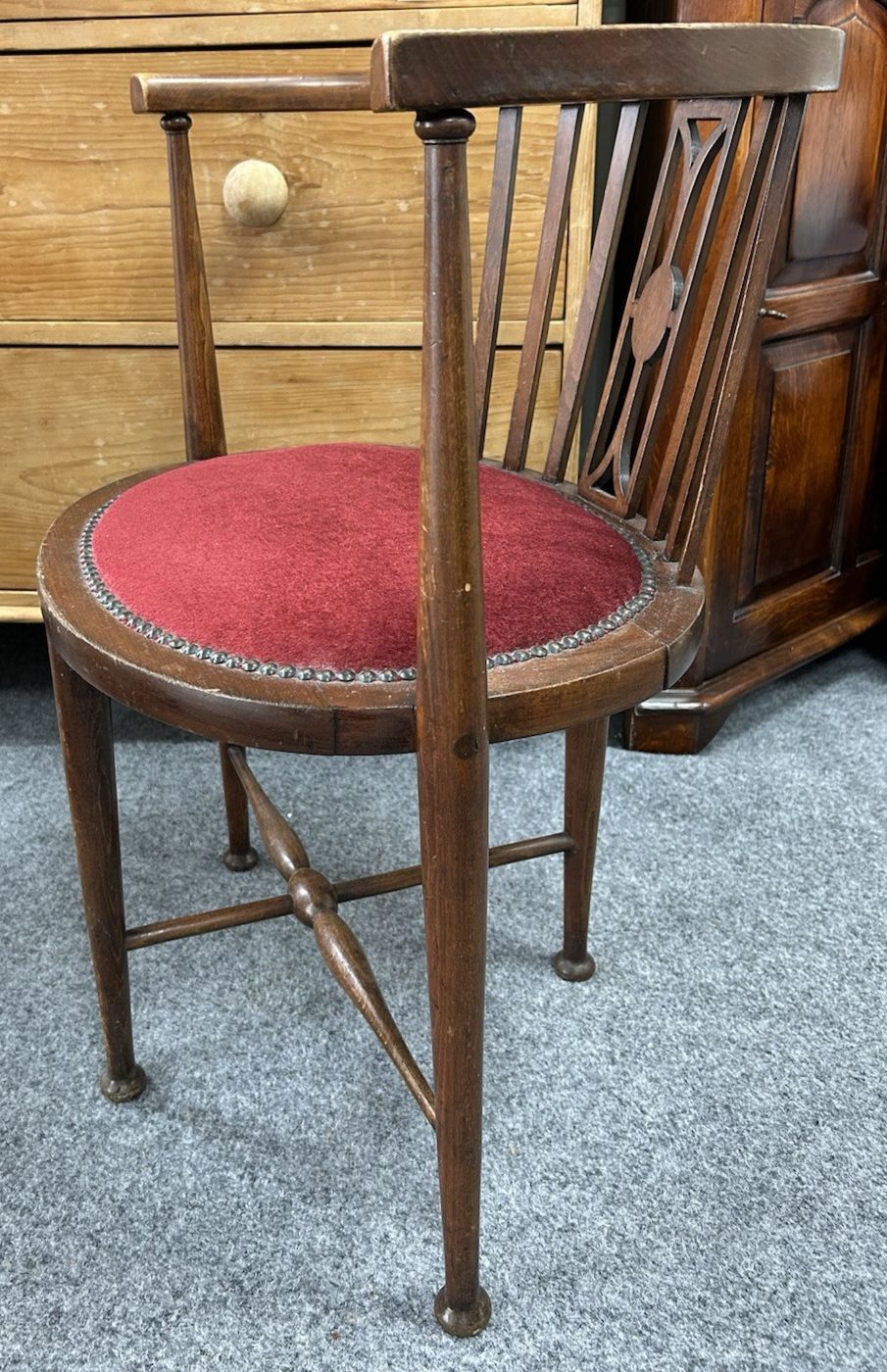Antique Curved Bow Back Tub Chair / Desk Chair photo furniture