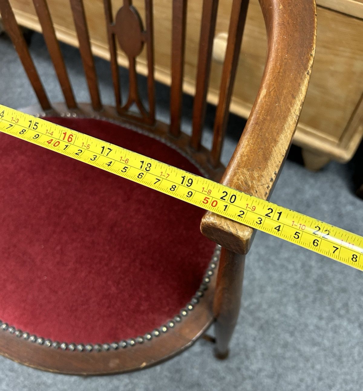 95.0 Antique Curved Bow Back Tub Chair / Desk Chair photo