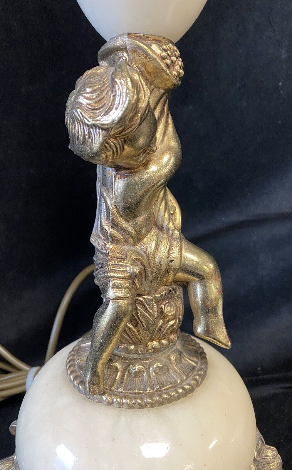 Neoclassical Style Pair Of  Large Ornate  Table Lamps Cherubs Putti Cupids photo buy