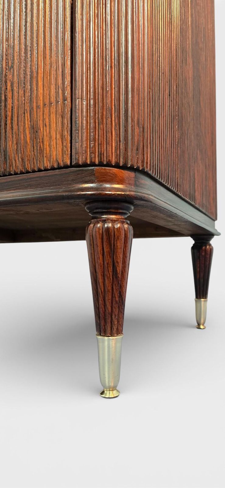 Italian Mid Century Sideboard Or Cabinet Bar With "Grissinato " Design photo vinterior