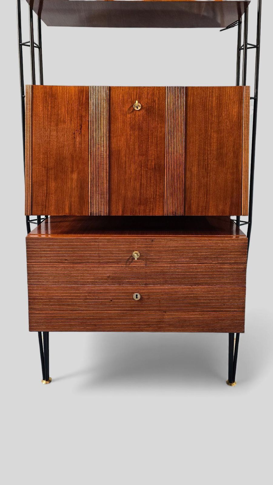 Italian Mid Century Wall Unit Bookcase With Cabinet Bar, 1960s photo 4164.0