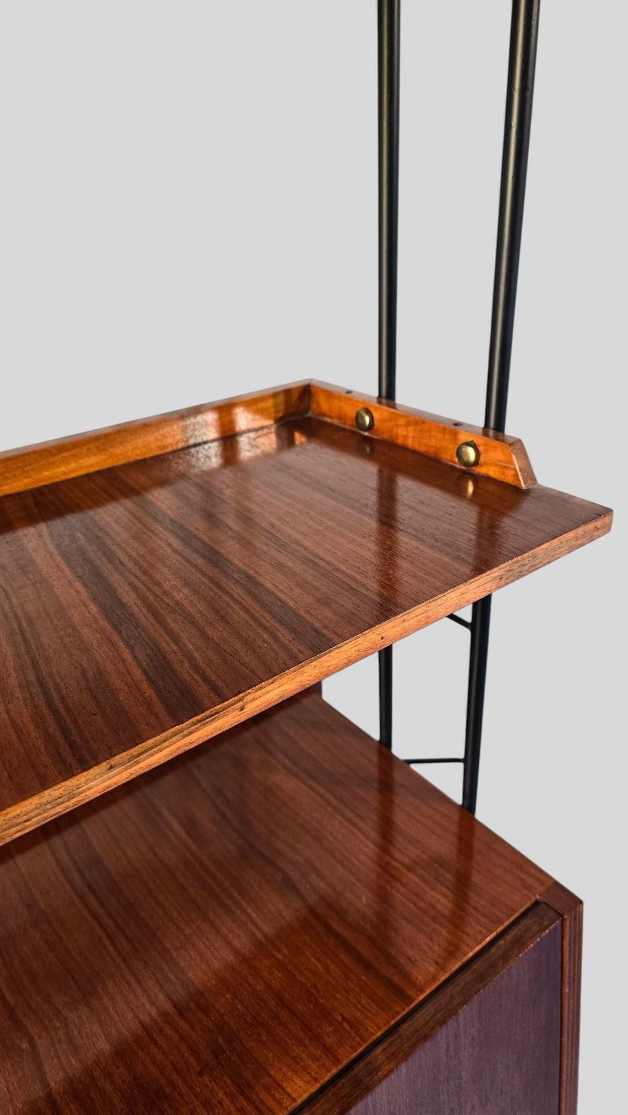 photo for sale Italian Mid Century Wall Unit Bookcase With Cabinet Bar, 1960s
