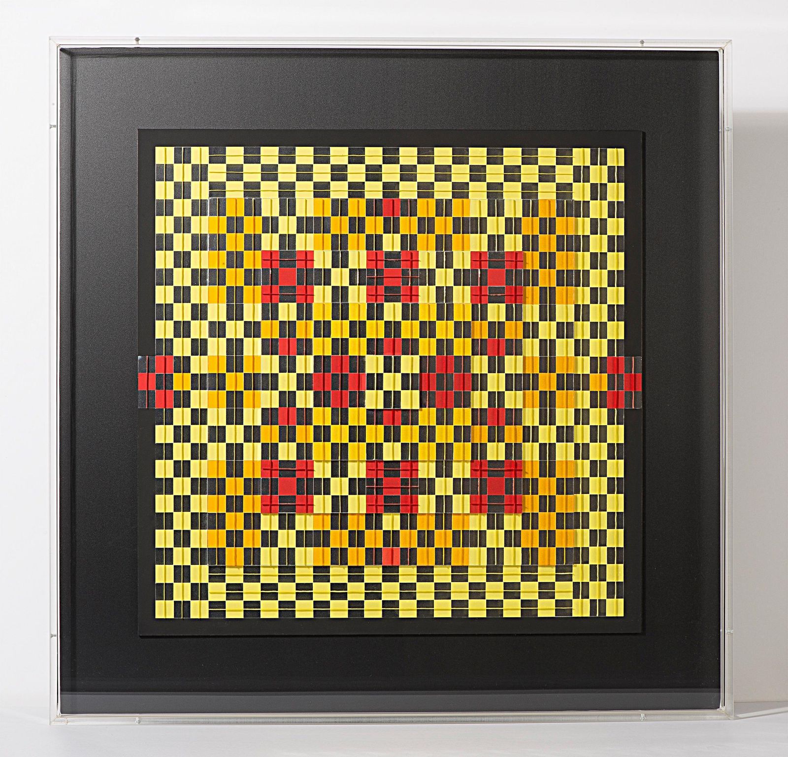 Françoise Luciani Orange Checkerboard Collage Of Paper   2015