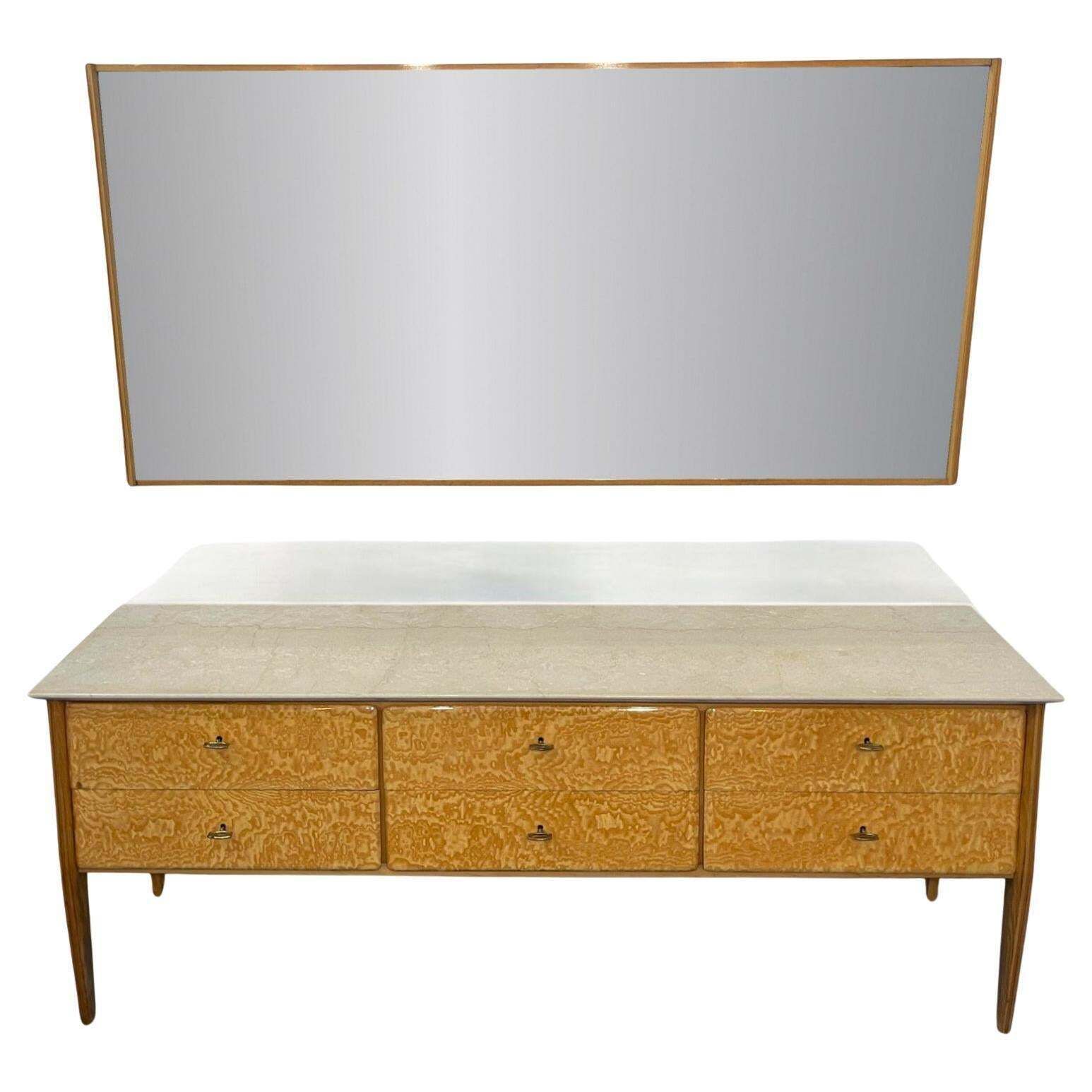 Italian Mid Century Sideboard Or Chest Of Drawers Giò Ponti Style, 1950s