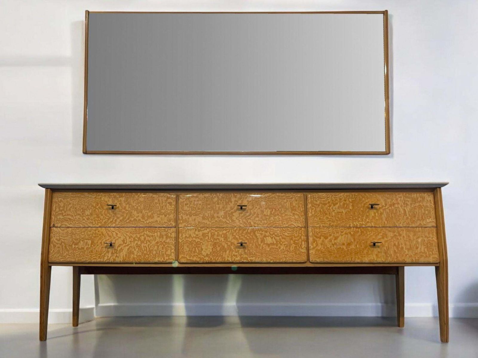 Italian Mid Century Sideboard Or Chest Of Drawers Giò Ponti Style, 1950s photo Furniture
