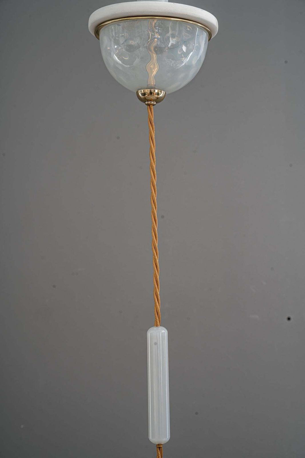Koloman Moser Attributed To Bakalowits & Söhne Pendants With Loetz Glass Shade photo for sale