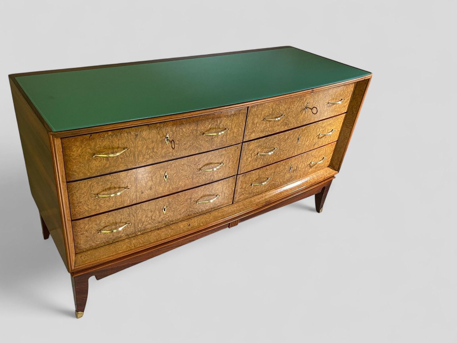 photo buy Italian Mid Century Sideboard Or Chest Of Drawers In  Maple Root, 1950s