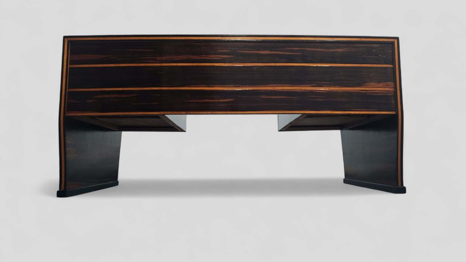Italian Art Deco Table Desk , Ebony Makassar Attributed To Osvaldo Borsani, 1940 photo 6982.0