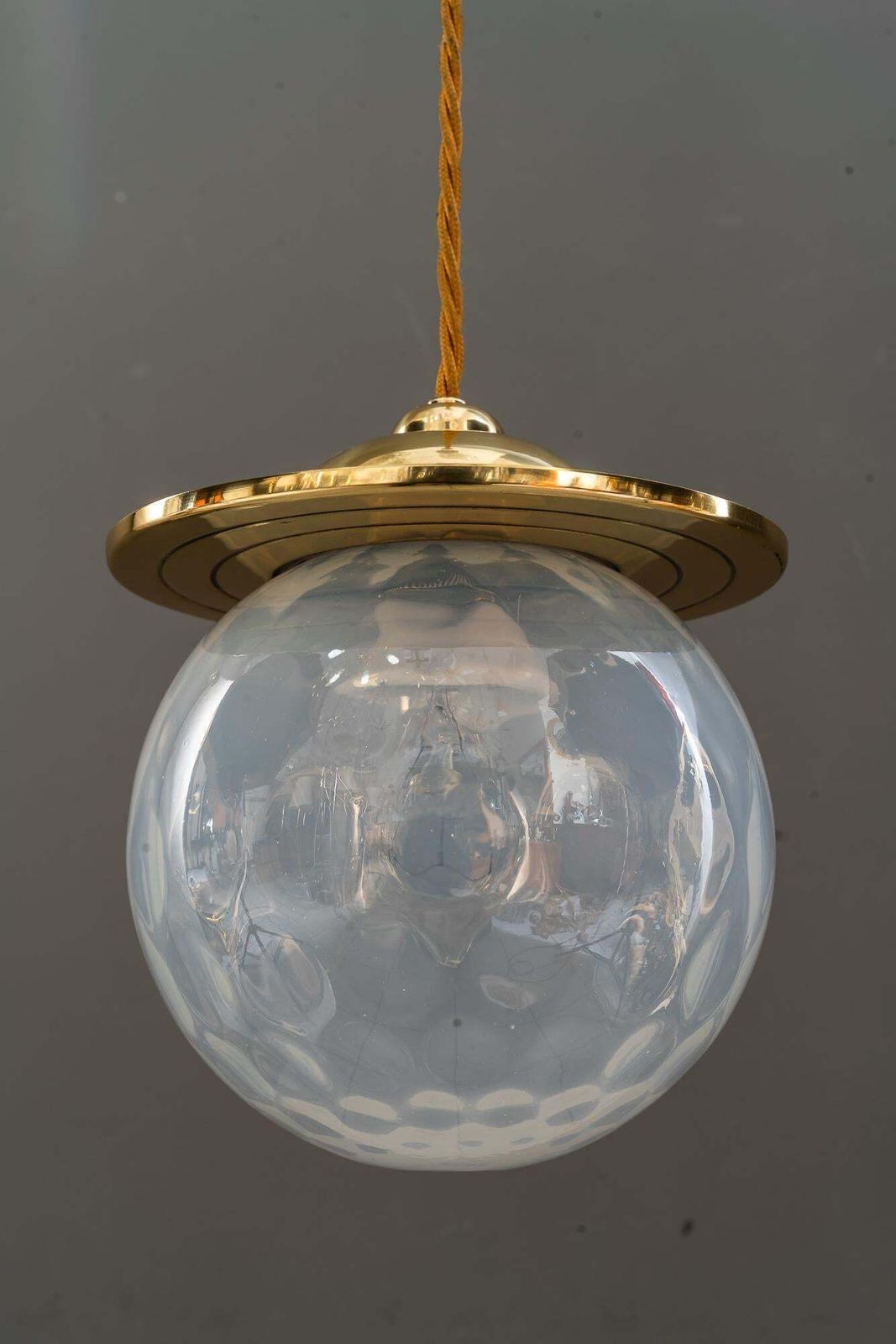 2 Koloman Moser Attributed To Bakalowits & Söhne Pendants With Loetz Glass Shade photo vinterior