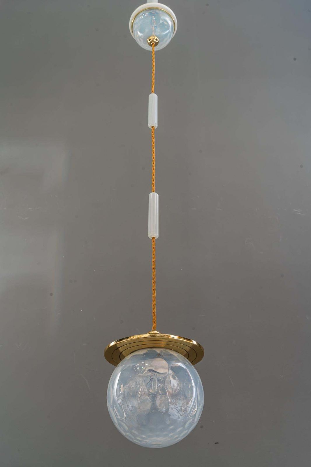 2 Koloman Moser Attributed To Bakalowits & Söhne Pendants With Loetz Glass Shade photo buy