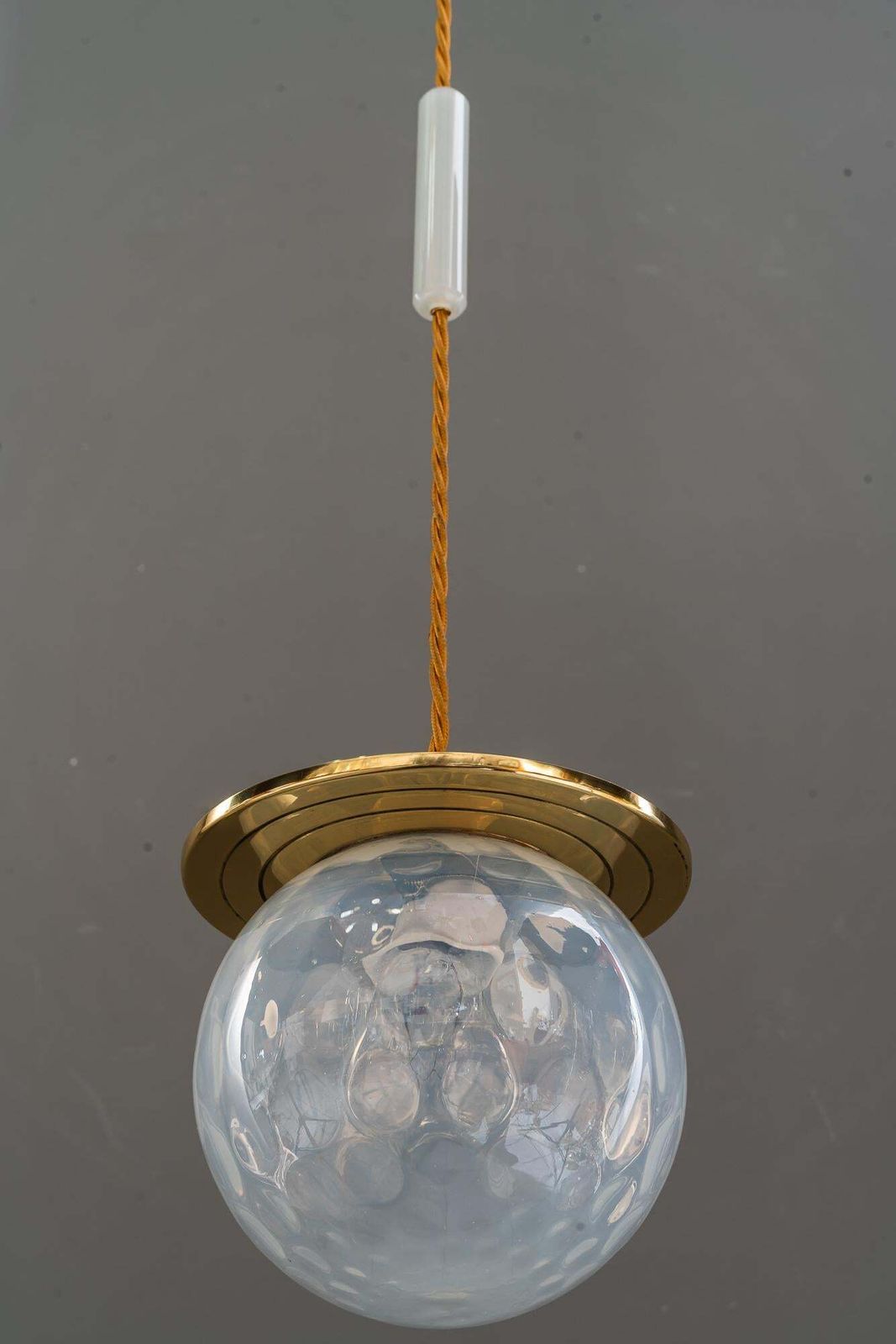 2 Koloman Moser Attributed To Bakalowits & Söhne Pendants With Loetz Glass Shade photo vintage