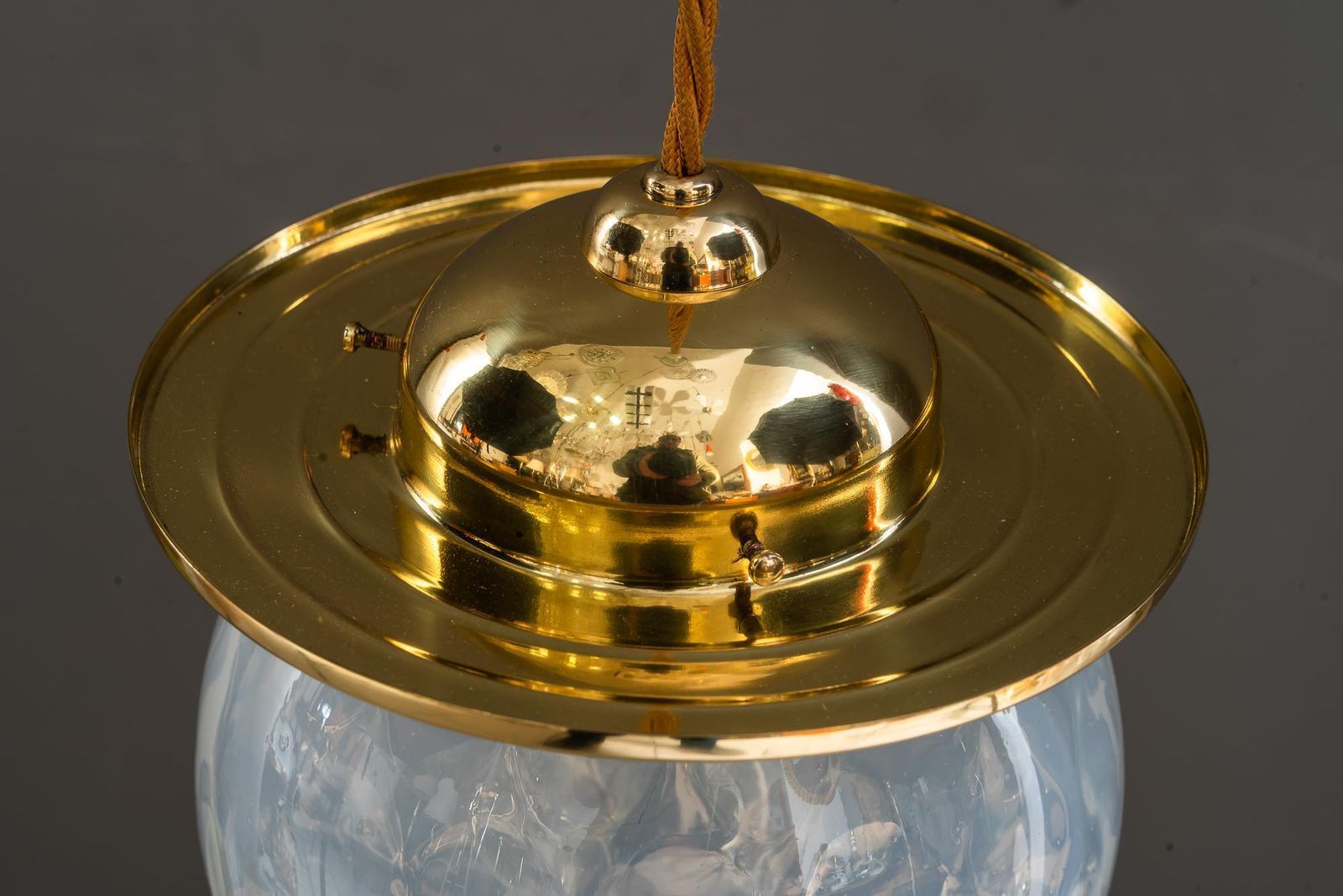 Lighting 2 Koloman Moser Attributed To Bakalowits & Söhne Pendants With Loetz Glass Shade photo