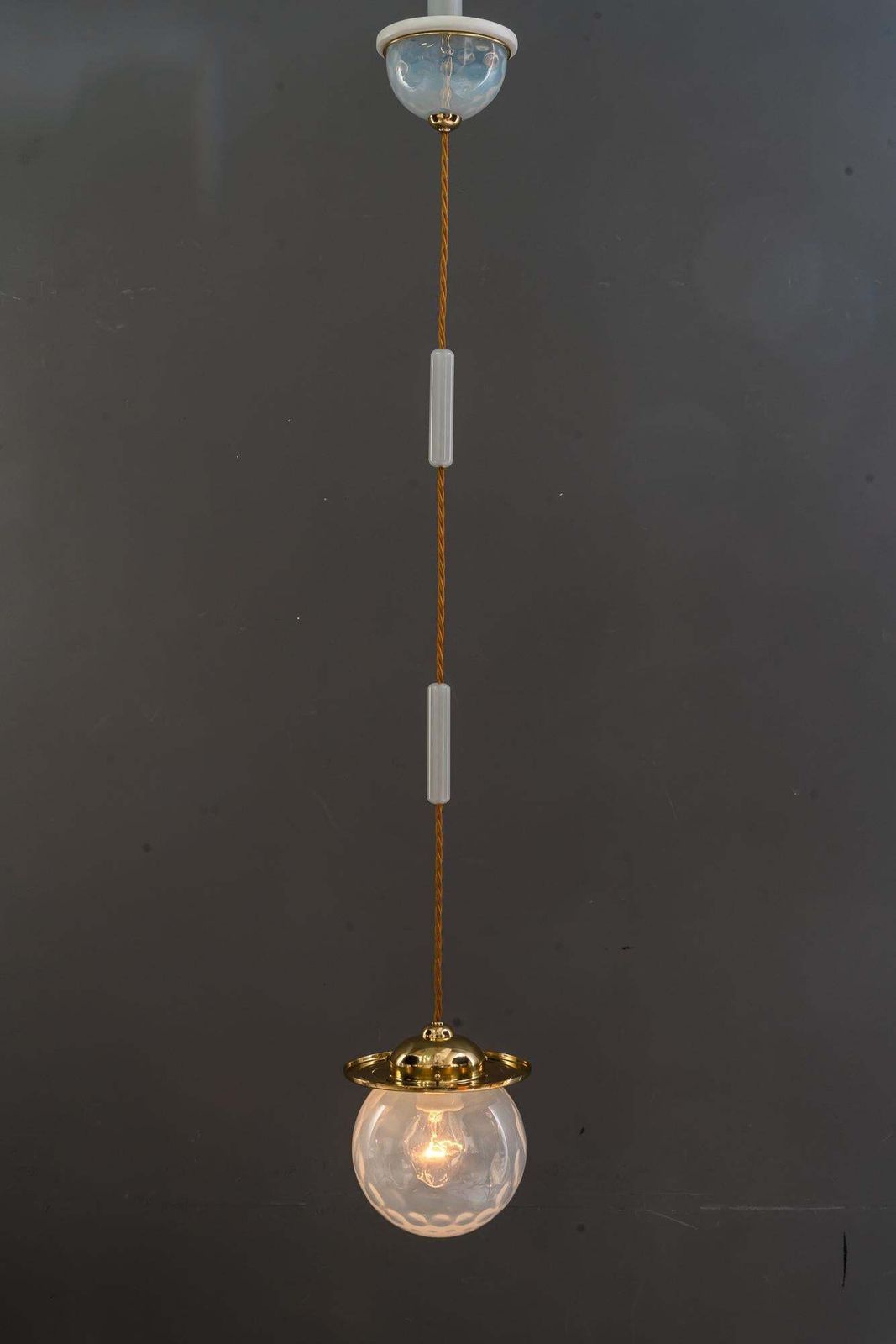 4637.0 2 Koloman Moser Attributed To Bakalowits & Söhne Pendants With Loetz Glass Shade photo
