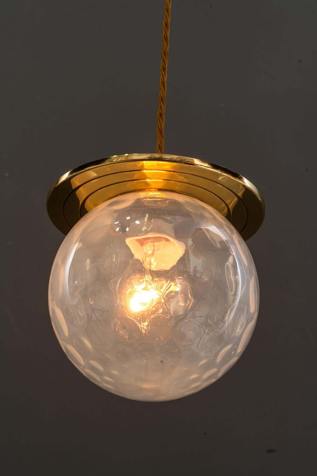 photo vintage 2 Koloman Moser Attributed To Bakalowits & Söhne Pendants With Loetz Glass Shade